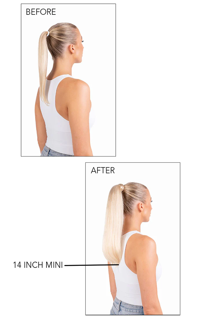 14" Mini Straight Up Wrap Around Ponytail Extension - Image 2