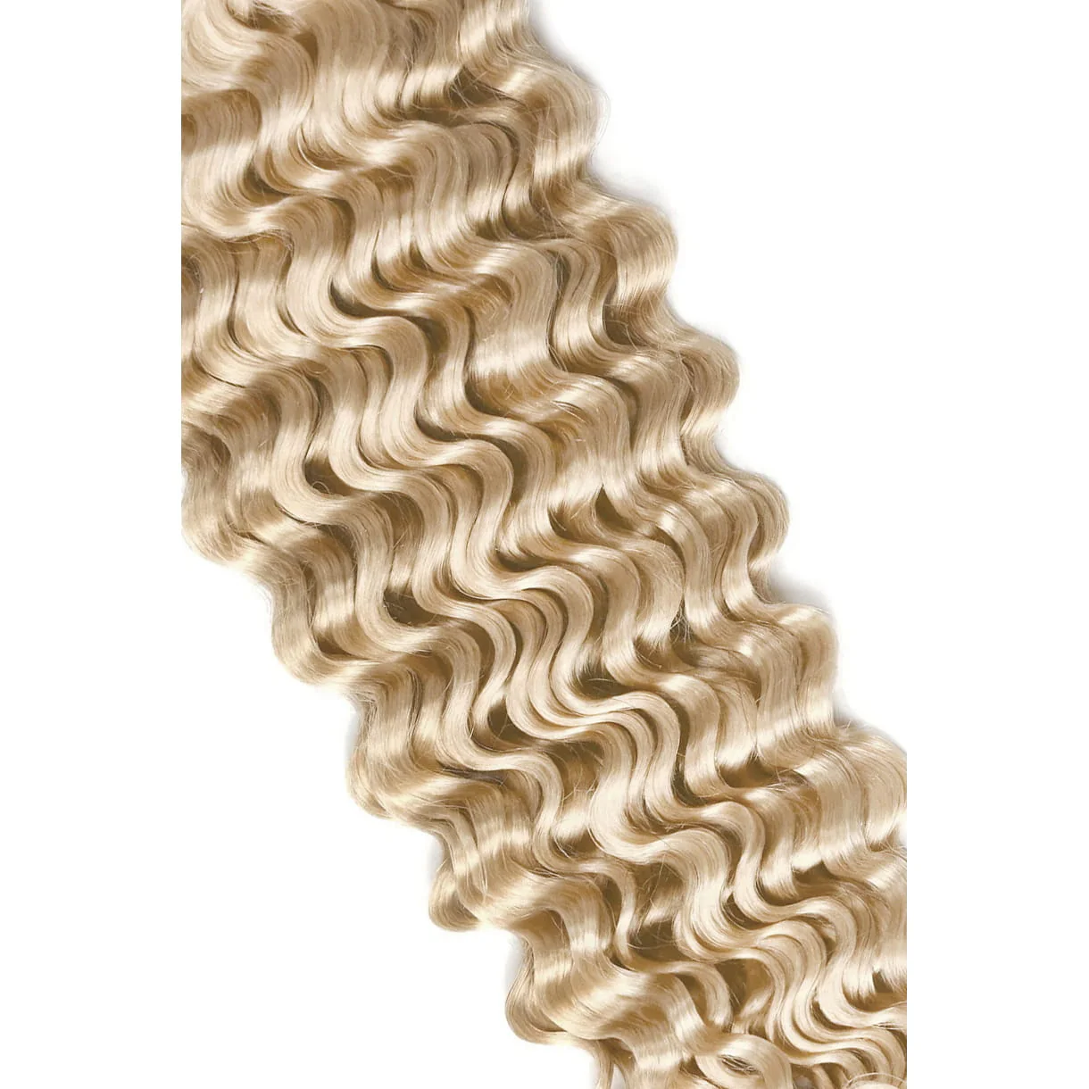 Curly Full Head Remy Clip in Human Hair Extensions - Bleach Blonde (#613) - Image 4
