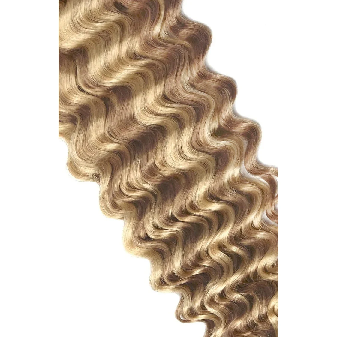 Curly Full Head Remy Clip in Human Hair Extensions - Biscuit Blondey (#18/613) - Image 4