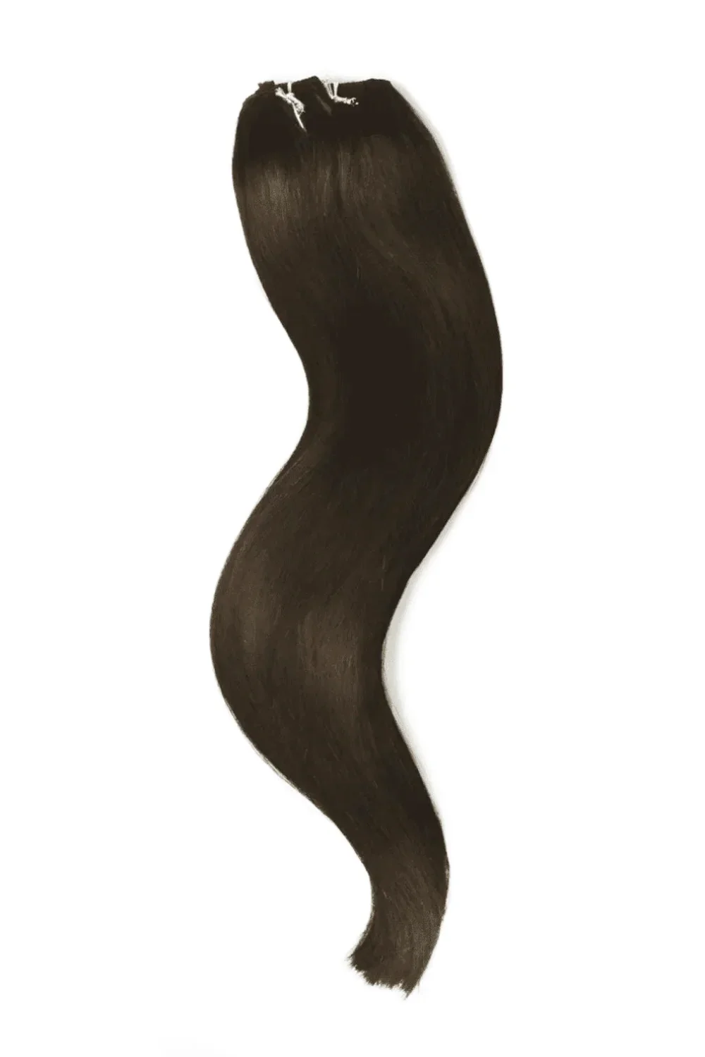 Dark Brown (#3) Quad Weft Clip In One Piece Hair Extensions - Image 2