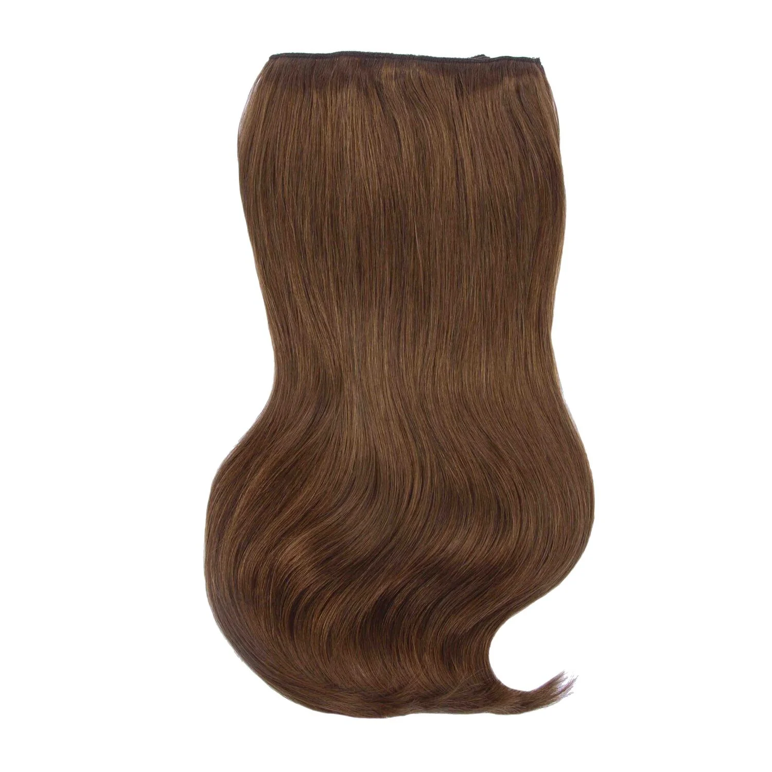 Light/Chestnut Brown (#6) Double Wefted Full Head Clip In Hair Extensions