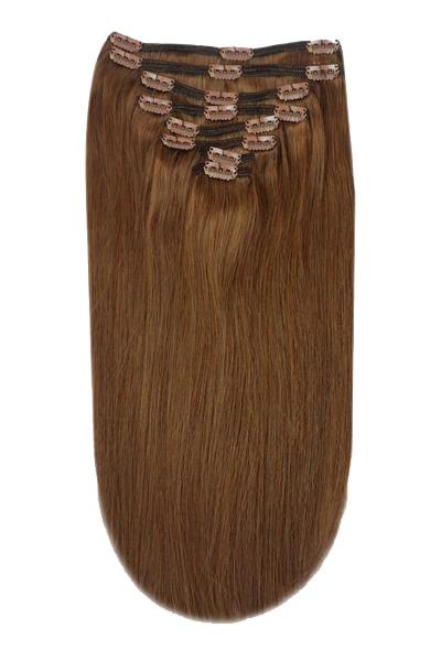 Toffee Brown (#5) Full Head Clip In Hair Extensions
