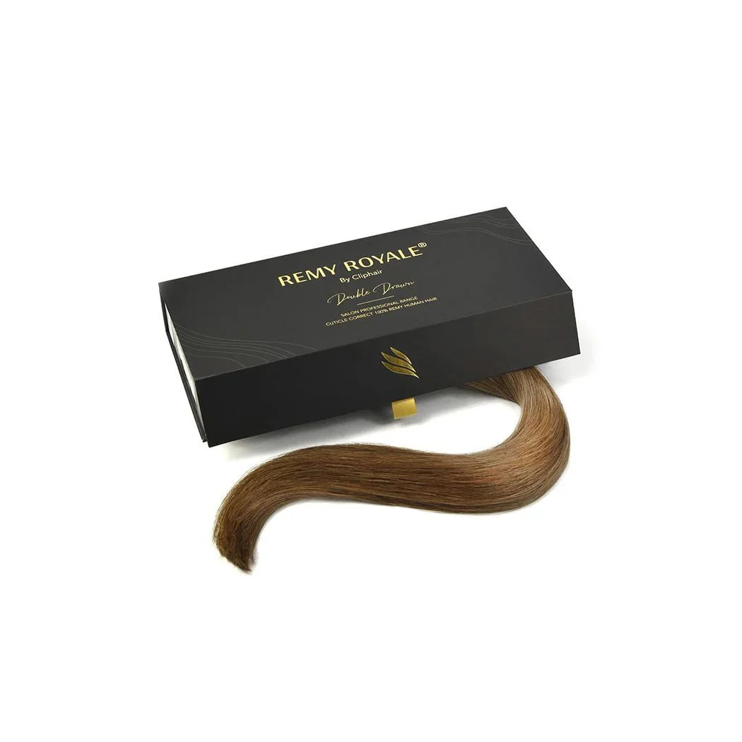Medium Ash Brown (#8) Nano Ring Hair Extensions - Image 3