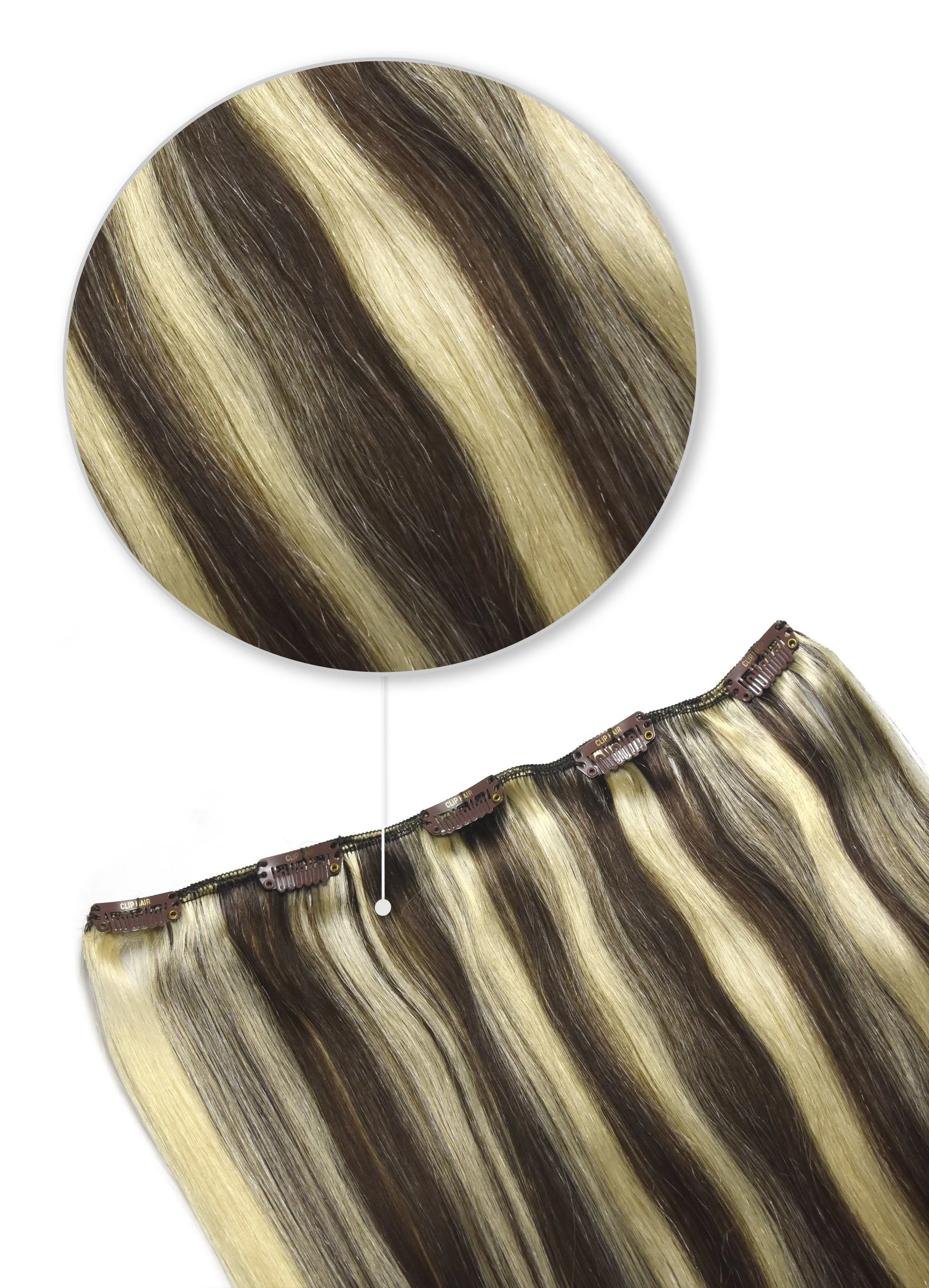 Cookies & Cream (#4/613) One Piece Clip In Hair Extensions (Top-Up)