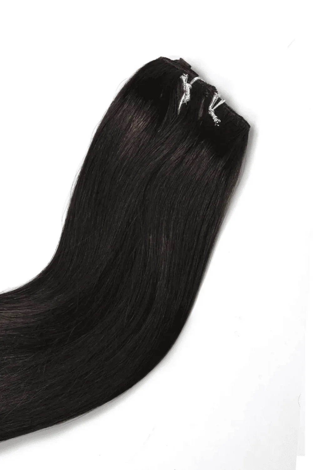 Darkest Brown (#2) Quad Weft Clip In One Piece Hair Extensions - Image 5