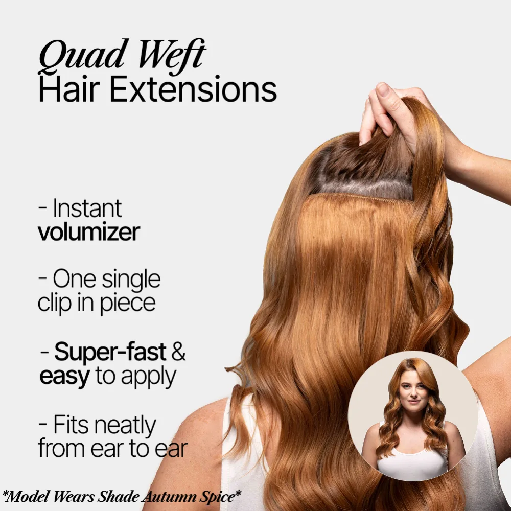 Mahogany Red (#99J) Quad Weft Clip In One Piece Hair Extensions - Image 3