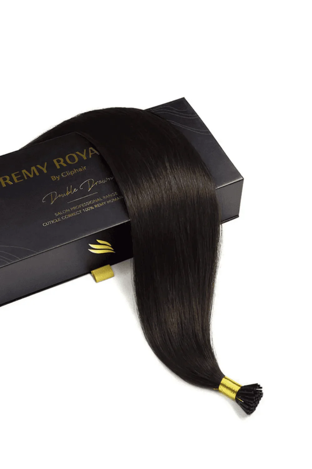 Darkest Brown (#2) Remy Royal I-Tips Hair Extensions - Image 3