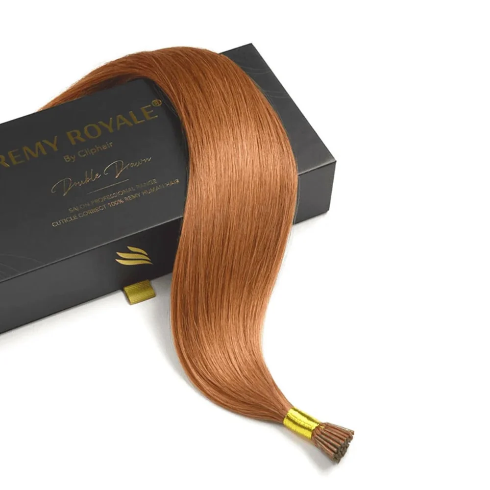 Light Auburn (#30) Remy Royal I-Tips Hair Extensions - Image 3