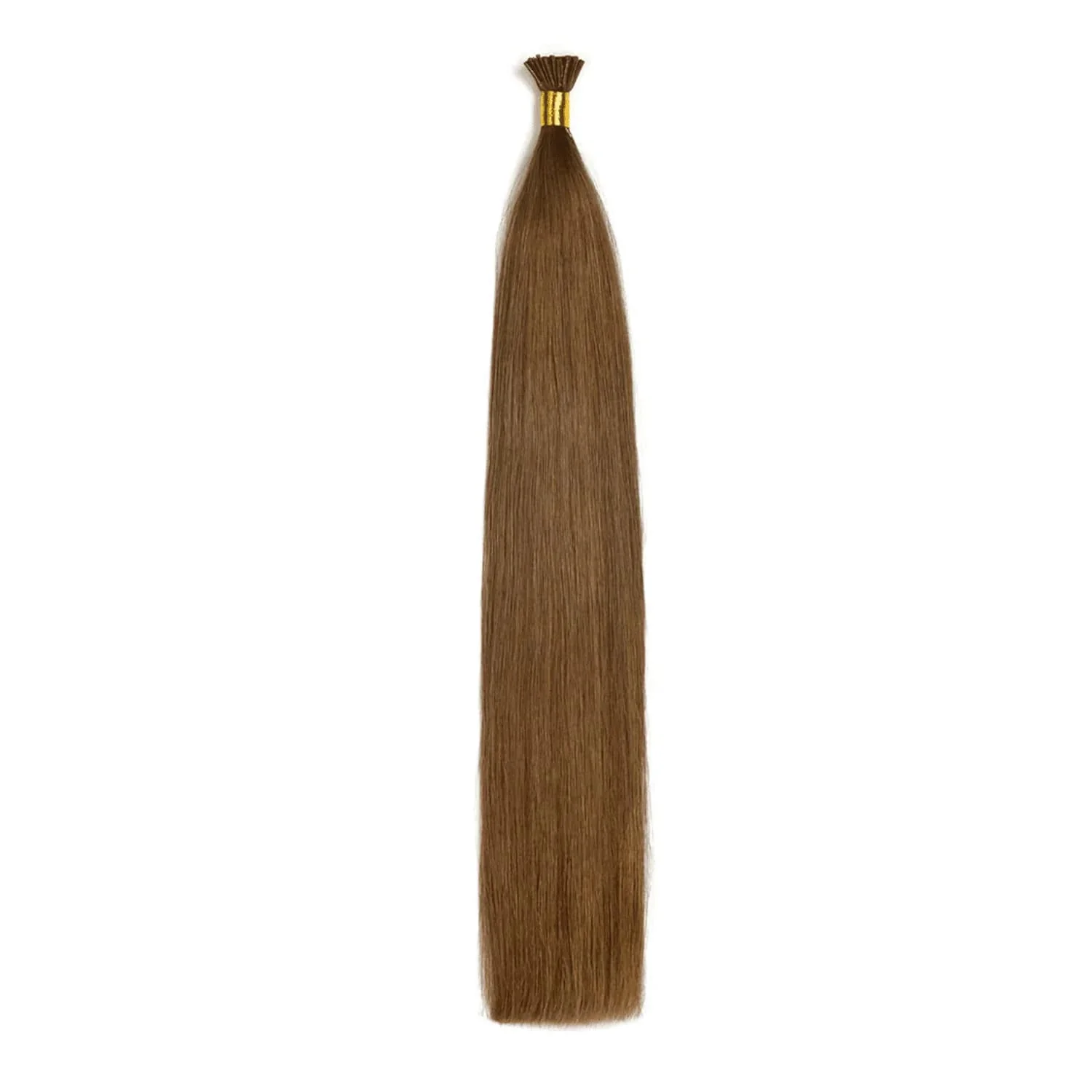 Medium Ash Brown (#8) Remy Royal I-Tips Hair Extensions