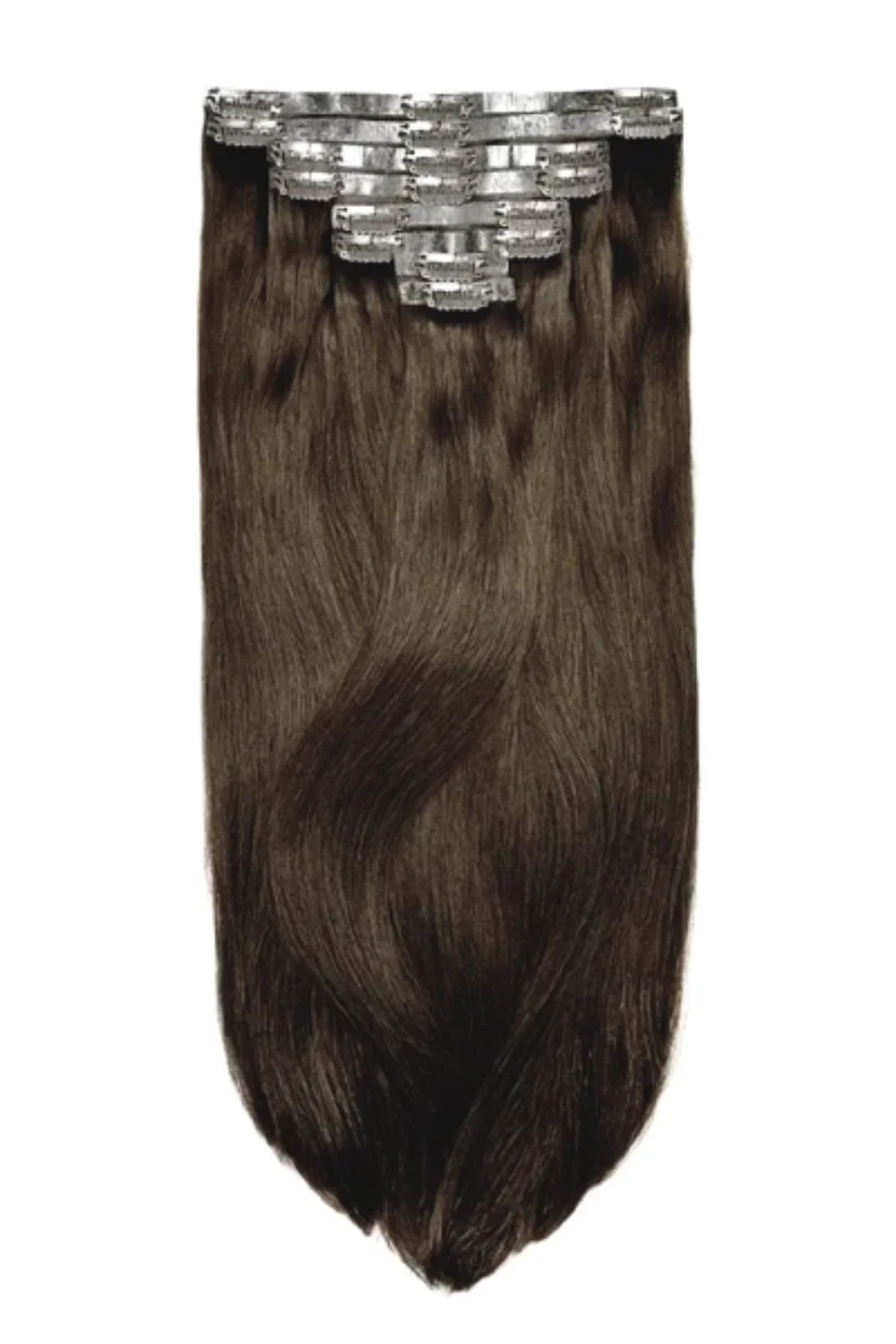 Dark Brown (#3) Double Drawn Seamless Clip In Hair Extensions