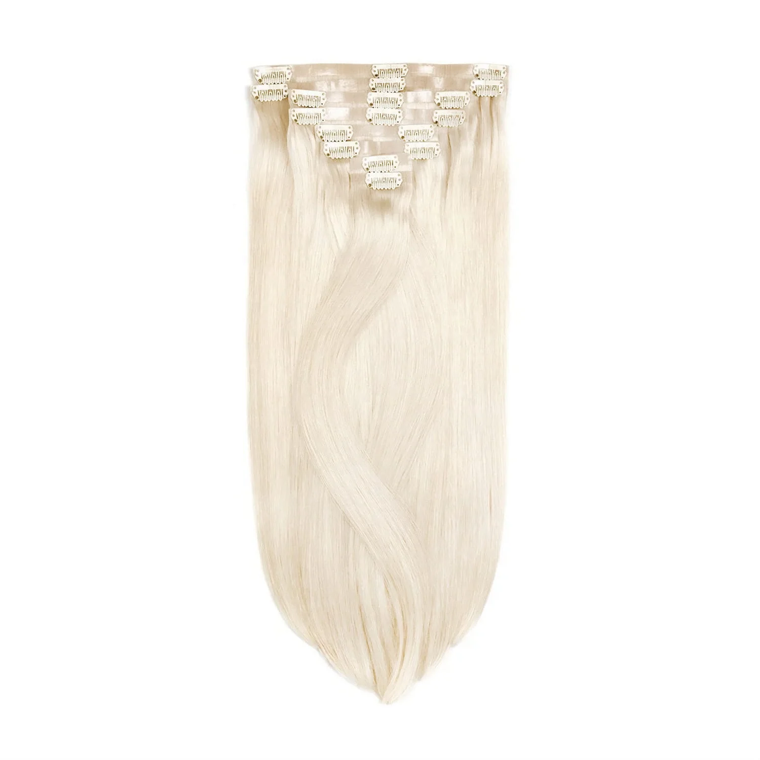 Lightest Blonde (#60) Double Drawn Seamless Clip In Hair Extensions