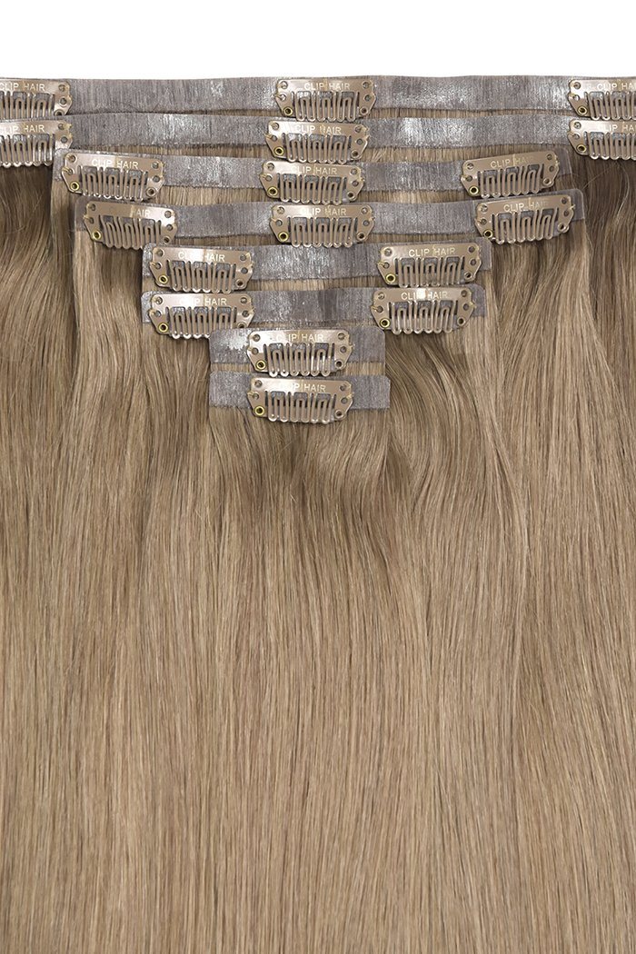 Lightest Brown (#18) Double Drawn Seamless Clip In Hair Extensions - Image 2